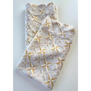 Vintage 60s starburst curtains, yellow, white starburst pattern, MCM, pair